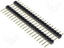 Pin header pin strips male PIN 20 straight double deck THT