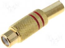 CC-109 - Phono socket gold plated red hood