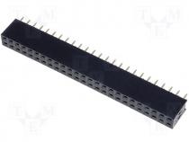 ZL262-50DG - Socket pin strips female PIN 50 straight 2.54mm 2x25 3A 30mΩ