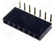 Socket pin strips female PIN 7 angled 2.54mm THT 1x7 3A