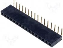 Pinhead - Socket pin strips female PIN 16 angled 2.54mm THT 1x16 3A