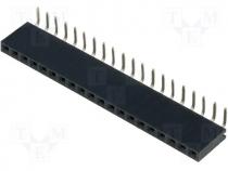 Socket pin strips female PIN 20 angled 2.54mm THT 1x20 3A