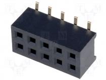 ZL266-10DG - Socket pin strips female PIN 10 straight 2mm SMD 2x5
