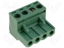 Terminal Blocks - Pluggable terminal block plug female straight 5mm ways 4