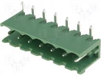 TBG-5-KB-7P/GN - Pluggable terminal block socket male 5.08mm THT ways 7 15A