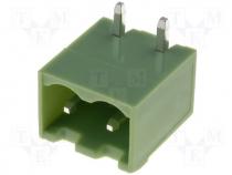 Terminal Blocks - Pluggable terminal block socket male angled 5.08mm THT 15A