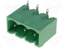 Terminal Blocks - Pluggable terminal block socket male angled 5.08mm THT 15A