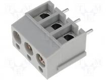 Terminal Blocks - Terminal block angled 2.5mm2 THT screw terminals ways 3 16A