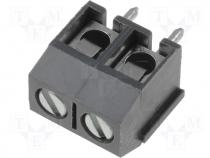 DG301-5.0-2P11 - Terminal block angled 1.5mm2 5mm THT screw terminals ways 2