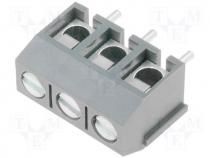 Terminal Blocks - Terminal block angled 1.5mm2 5mm THT screw terminals ways 3