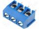 Terminal block angled 1.5mm2 5mm THT screw terminals ways 3