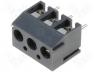 TB-3.8-P-3P-GY - Terminal block angled 0.5mm2 3.81mm THT screw terminals 10A