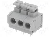 Terminal Blocks - Terminal block angled with push button 1.5mm2 THT ways 3