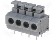 Terminal Blocks - Terminal block angled with push button 1.5mm2 THT ways 4