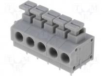 Terminal Blocks - Terminal block angled with push button 1.5mm2 THT ways 5