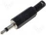 Jack plug 3,5mm hood mono soldered black