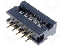 AWLP10 - IDC transition PIN 10 IDC THT for ribbon cable 1.27mm 1A