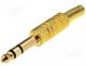 JC-033 - Jack plug 6,35mm hood metal stereo gold plated