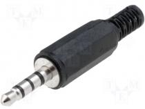 Connectors AV - Jack plug 3,5mm hood 4 contacts