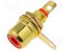 Connector RCA socket female gold plated panel mounting 6mm