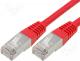  utp - Patch cord F/UTP 5e red 0.5m RJ45 plug both sides