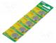 Battery  lithium, CR2032,coin, 3V, 220mAh, non-rechargeable, 5pcs.