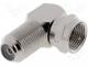 Connector F - Coupler F male  F female angled nickel plated 1GHz 75Ω