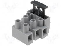 DG801-3P11 - Terminal block 1x fuse 5x20mm ways 3 screw terminals tinned