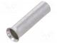 Bootlace ferrule, non-insulated, copper, 2.5mm2, 10mm, tinned