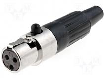  AV - Plug XLR mini female PIN 3 straight for cable soldering