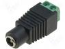 DC connector - Plug DC mains male 5.5mm 2.1mm straight screw terminals 12mm