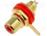 Connector RCA socket female gold plated insulated Marker red