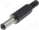 PC-2.5/5.5-14 - Plug DC mains female 5.5mm 2.5mm straight soldered, on cable