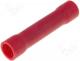 Butt splice 0.5....1.5mm2 crimped  on cable insulated tinned red