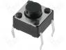 Tact Switch - Microswitch 1 position SPST NO 0.05A/12VDC THT 2.5N 6x6mm