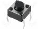 TACT-65R-F - Microswitch 1 position SPST NO 0.05A/12VDC THT 2.5N 6x6mm