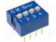 Switch DIP SWITCH Poles number 4 ON OFF 0.05A/12VDC  25÷80°C