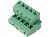 Terminal block double deck angled 90 0.14....1.5mm2 5.08mm