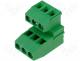 Terminal block double deck angled 90° 1.5mm2 5mm ways 6 24A