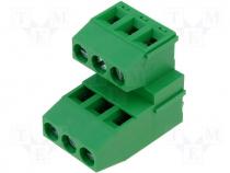 Terminal Blocks - Terminal block double deck angled 90° 1.5mm2 5mm ways 6 24A