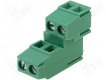 DG500B-5.0-2P14 - Terminal block double deck angled 90° 2.5mm2 5mm ways 4 10A