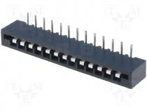 Flex Cable Connector - Connector FFC / FPC angled 90° THT NON ZIF PIN 13 2.54mm