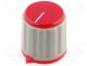 GWW21-RD - Knob with pointer Shaft d 6mm Ø21.3x20mm push in Pointer red