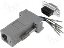 Av Adaptors - Adapter D Sub 9pin socket  RJ45 socket configurable