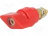 Banana Connector - Laboratory clamp, red, 1kVDC, 63A, Mounting  screw,on panel, 58mm