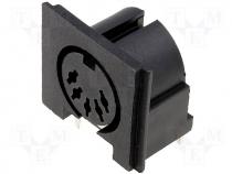 DC-205 - Socket DIN female PIN 5 Pin layout 180° angled 90° THT