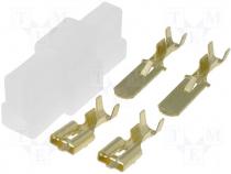 OK-2MF - Terminal flat female/male crimped for cable 2.5mm2 ways 2