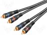 C-2RCA2RCA-BK030 - Cable RCA plug x2,both sides gold plated 3m black