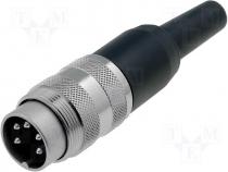 Connector Din - Connector circular Series C091A male plug silver plated IP40