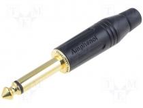  AV - Plug Jack 6.35 mm male mono straight for cable soldering